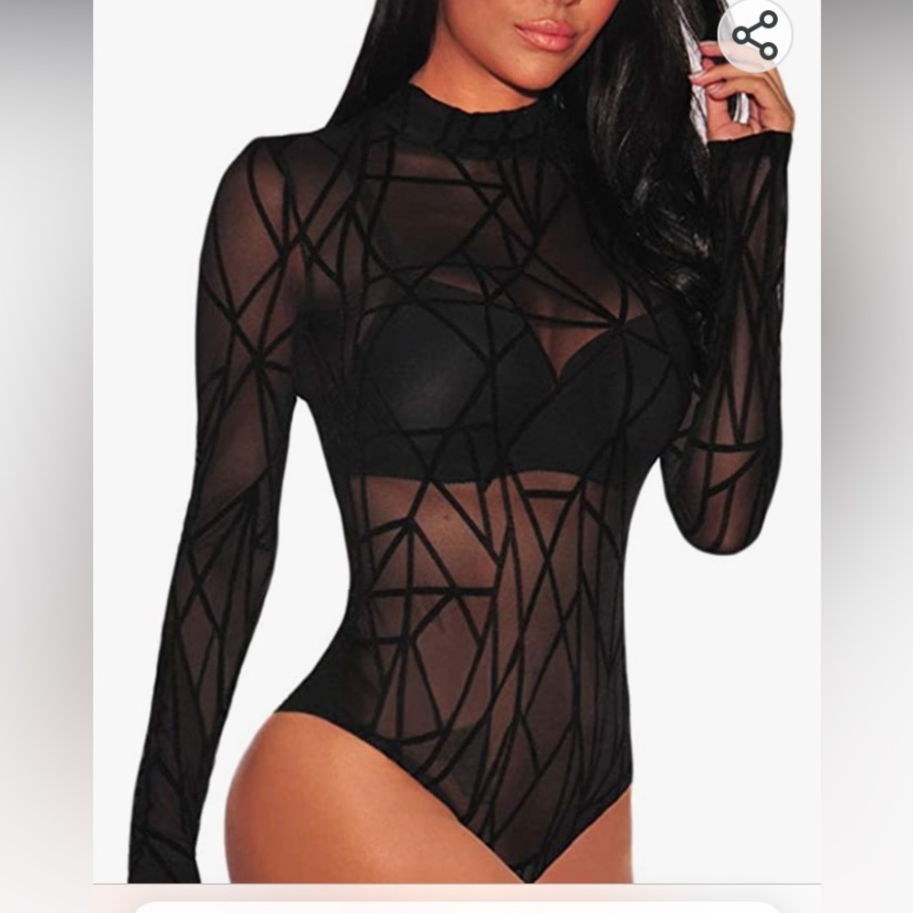 Jome Design sheer black mesh body suit